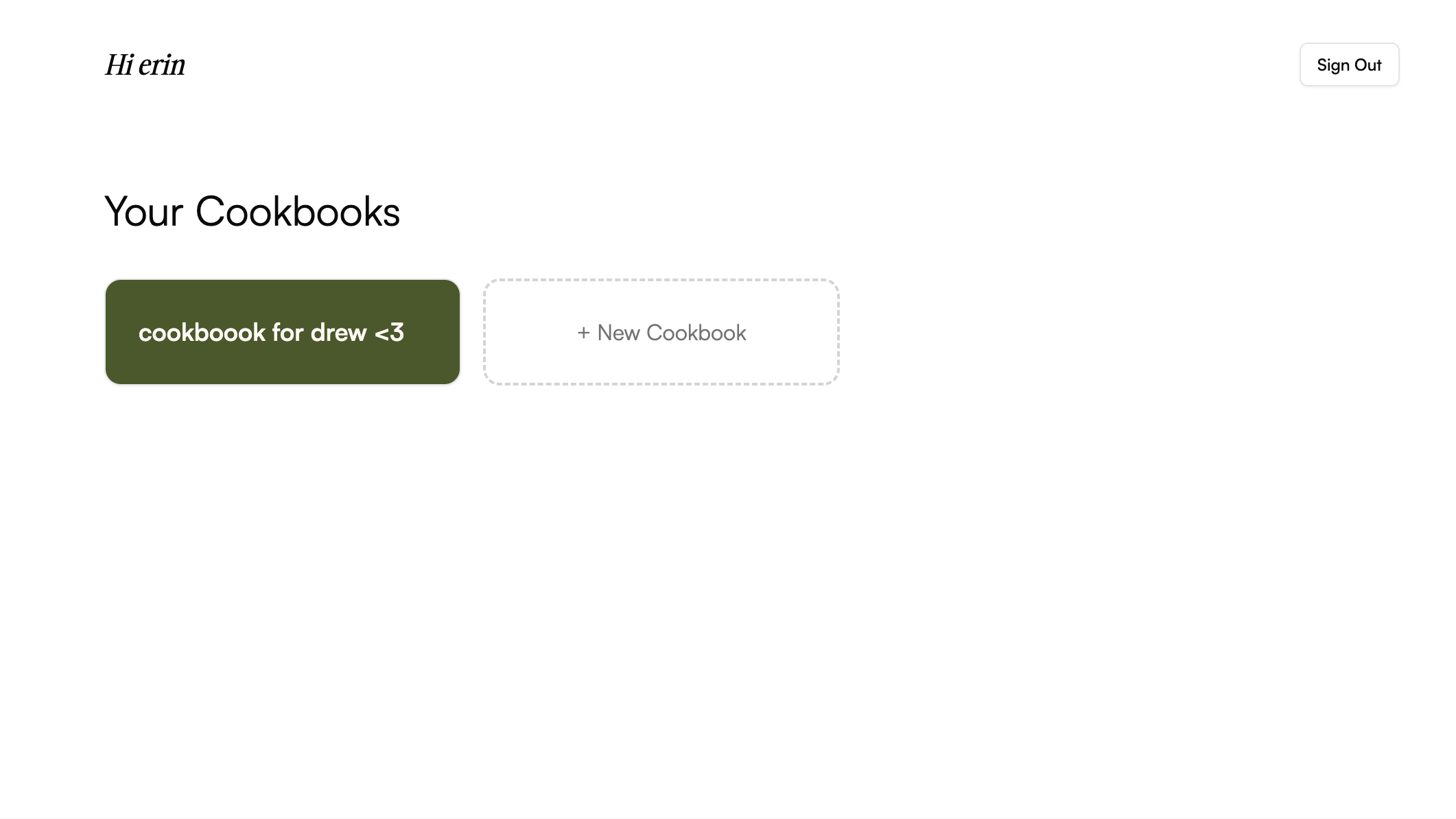 FORKLORE dashboard for your cookbooks